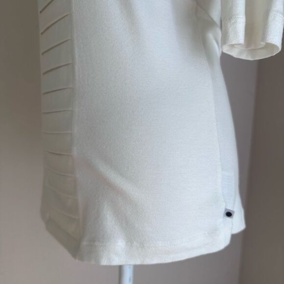 Akris Punto Ivory Stretch Modal Knit Top w/ Origami Fold Style Pleat Panel 8 US - Picture 9 of 16